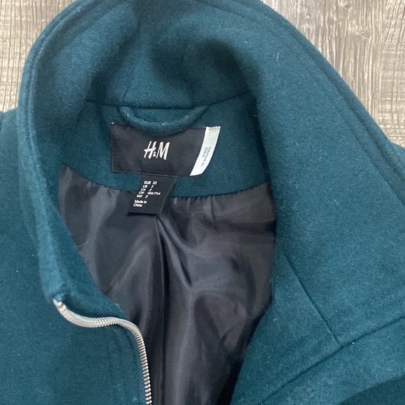 H&M wool jacket. Blue/green. Size 2 - Picture 3 of 6